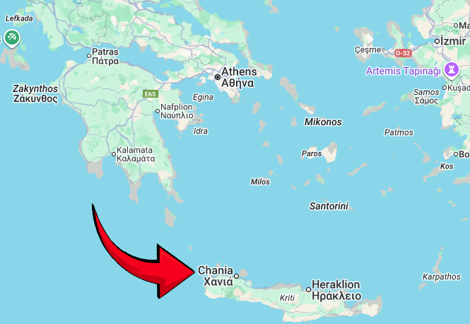 Map of Chania Crete Greece