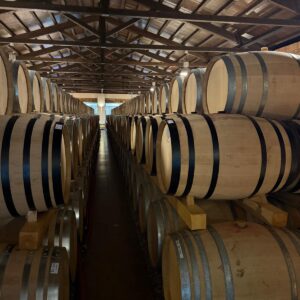 Barrels at Biblia Chora winery